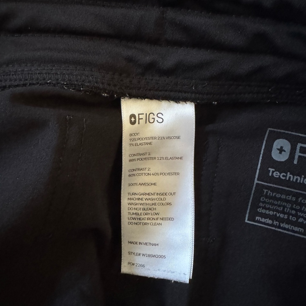 Figs Scrub Black Jogger Pants Sz S - Picture 7 of 9